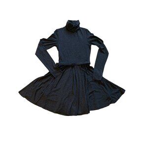 Anthropologie Bailey 44 Gray Knit Turtleneck Fit & Flare L/S Belted Dress Medium